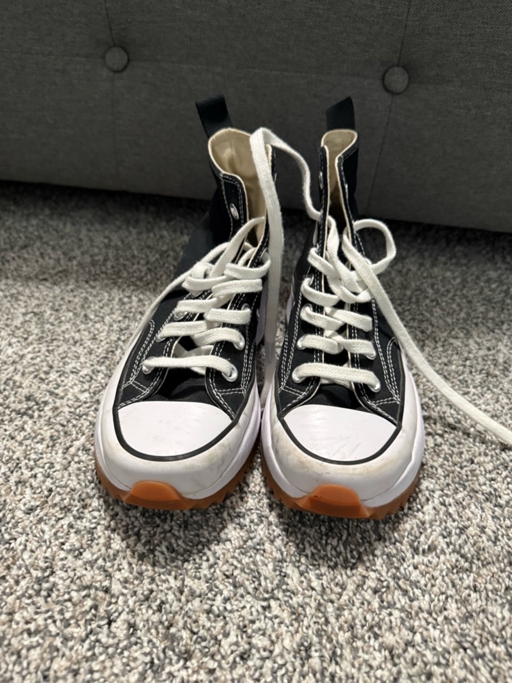 Converse Run Star Black and White High-Top Sneakers with Gum-Trim Sole
